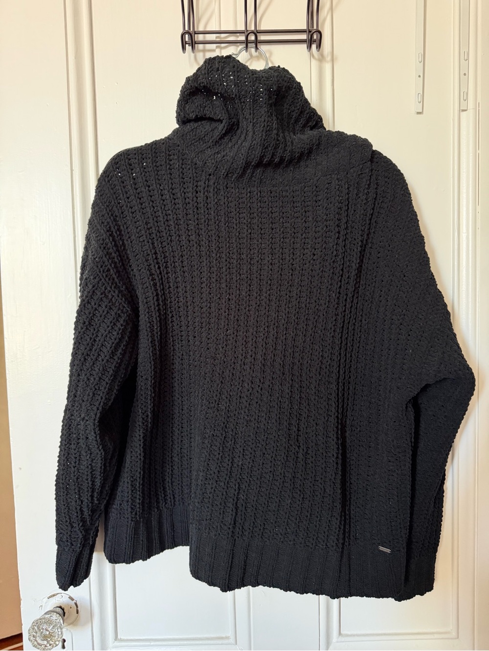 Hollister Black Chunky Shawl Collar Knit Cardigan